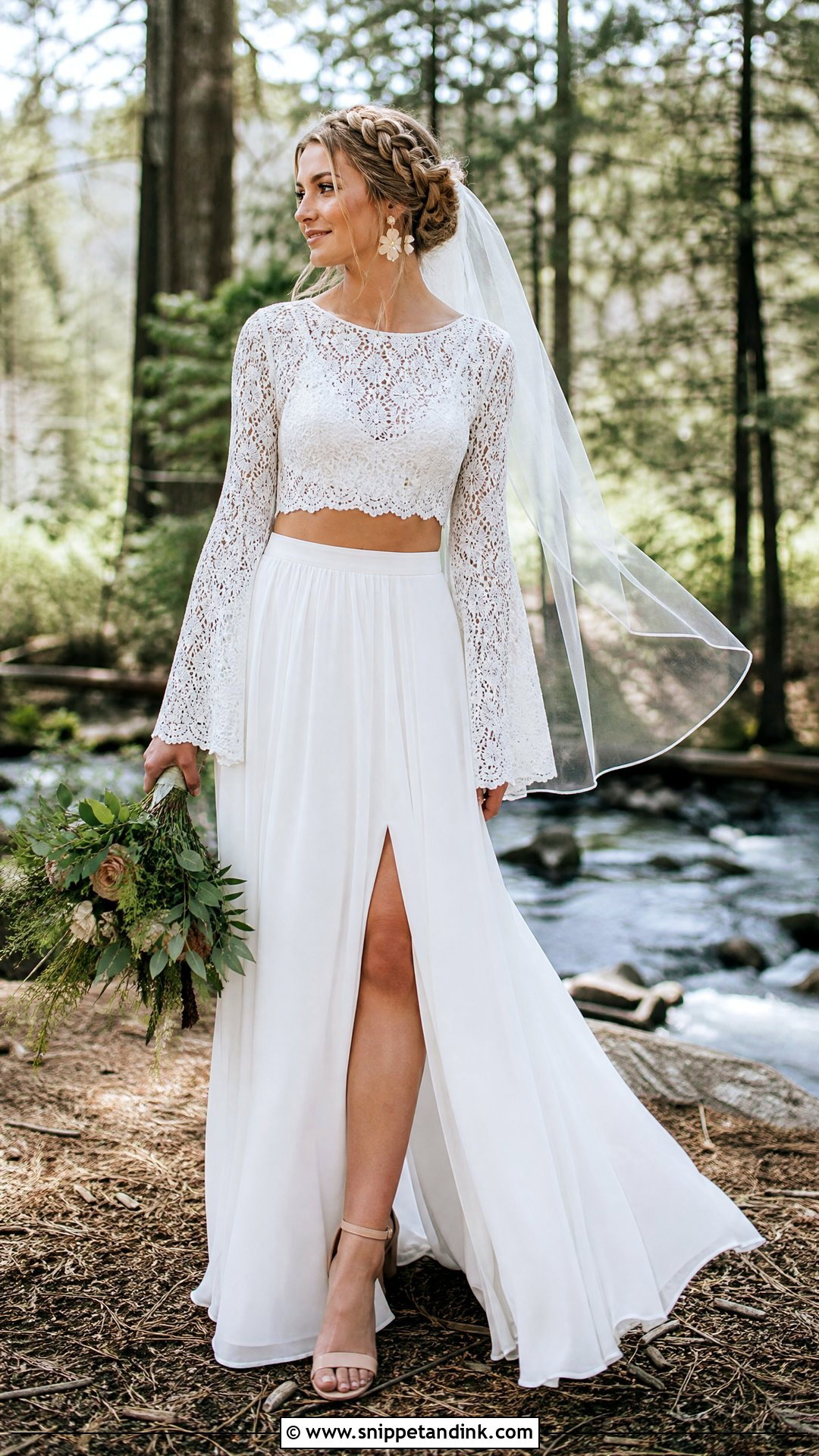 Boho Two Piece Wedding Dress - Snippet and Ink - 20 Two Part Wedding Dress Ideas