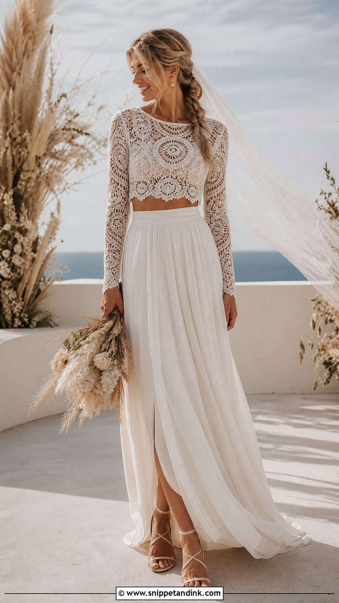 Boho Two Piece Wedding Dress - Snippet and Ink - 20 Vintage Bohemian Wedding Dresses