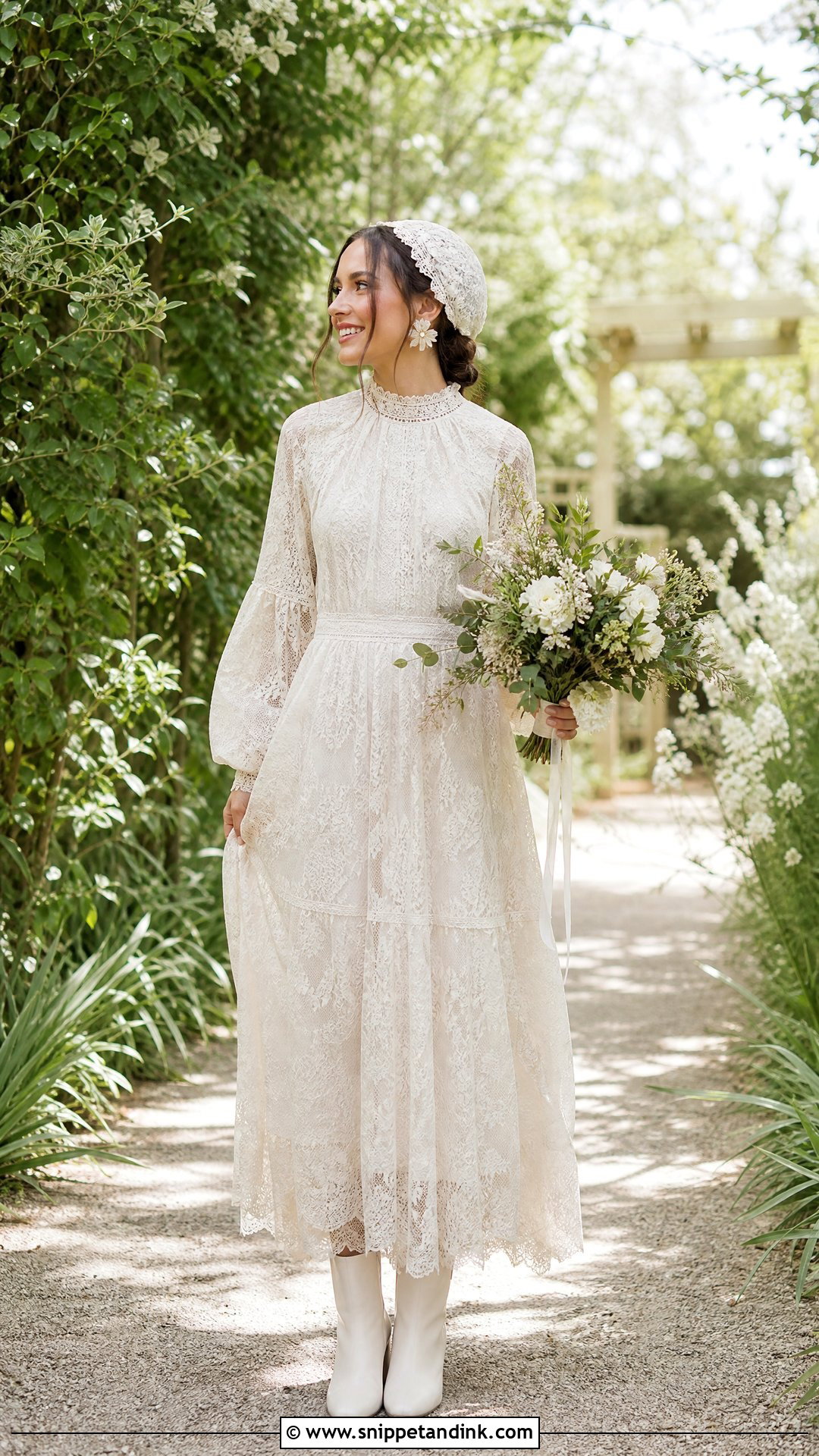 Boho Victorian Lace Bride Dress - Snippet and Ink - 20 Victorian Bride Dress Ideas