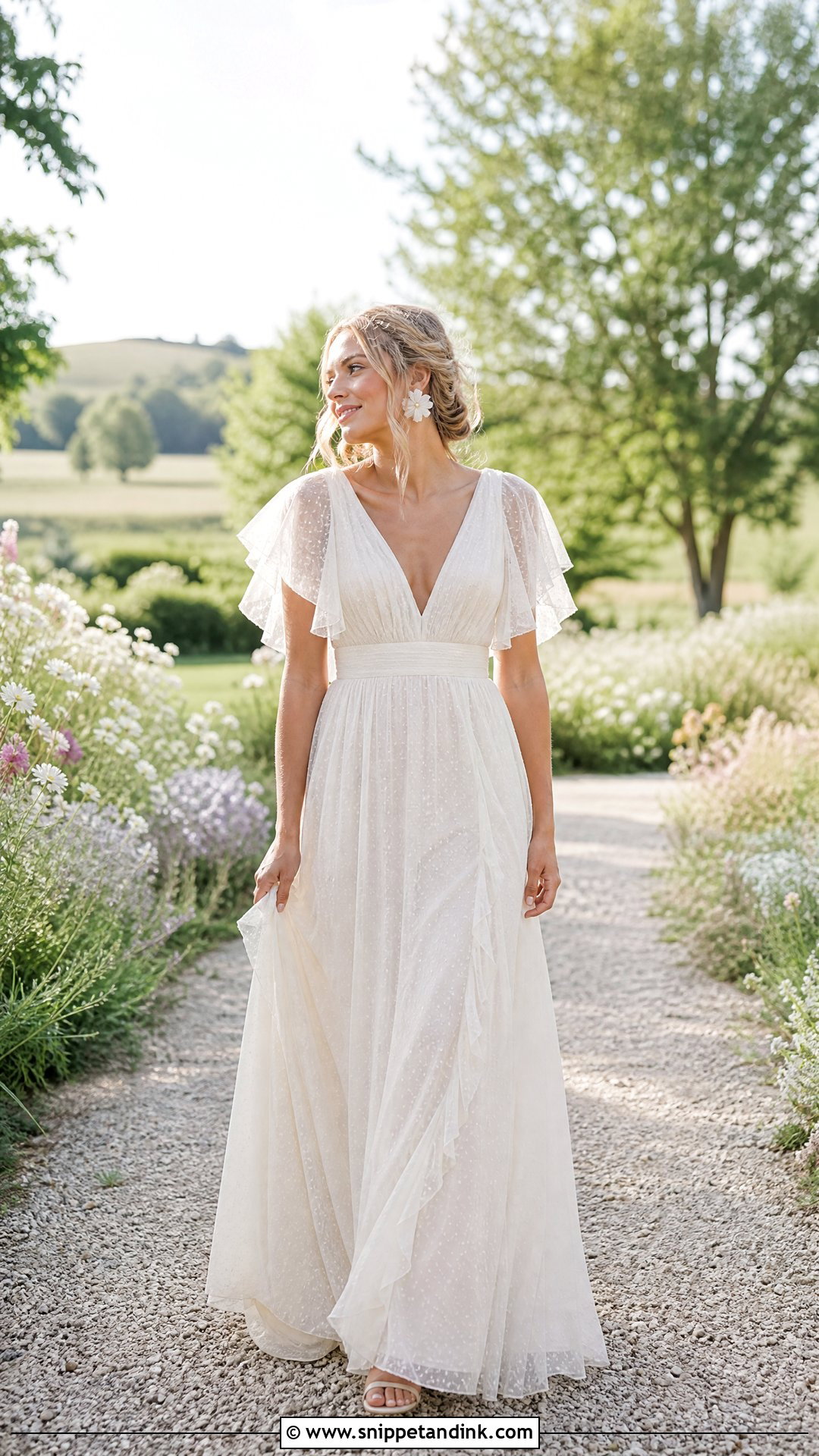 Boho Vintage Wedding Dress With Ruffle Sleeves - Snippet and Ink - 20 Unique Boho Vintage Wedding Dresses