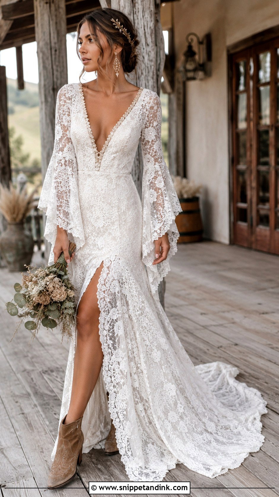 Boho Wedding Dress With Ankle Boots - Snippet and Ink - 20 Dress for Marriage Ideas