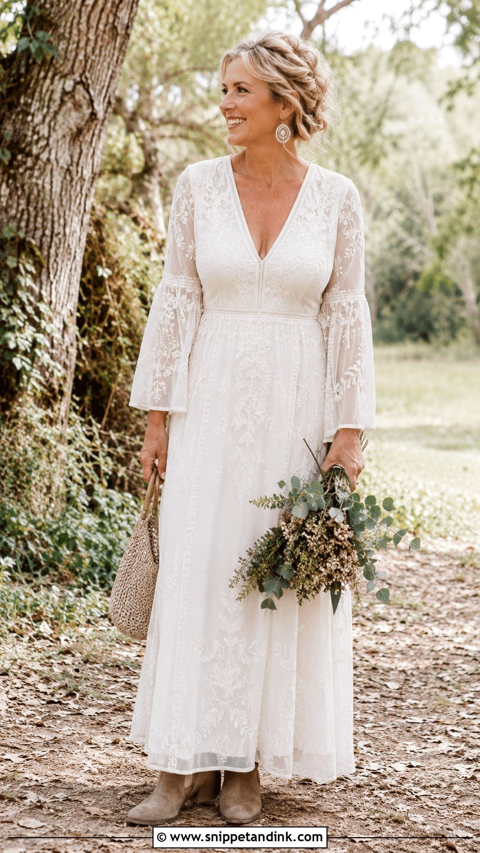 Boho Wedding Dress With Ankle Boots - Snippet and Ink - 20 Casual Wedding Dress for Second Marriage Older Bride Ideas
