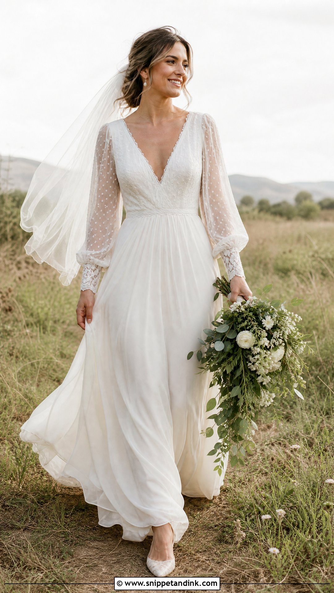 Boho Wedding Dress With Bishop Sleeves - Snippet and Ink - 20 Wedding Dress Inspiration Boho Ideas