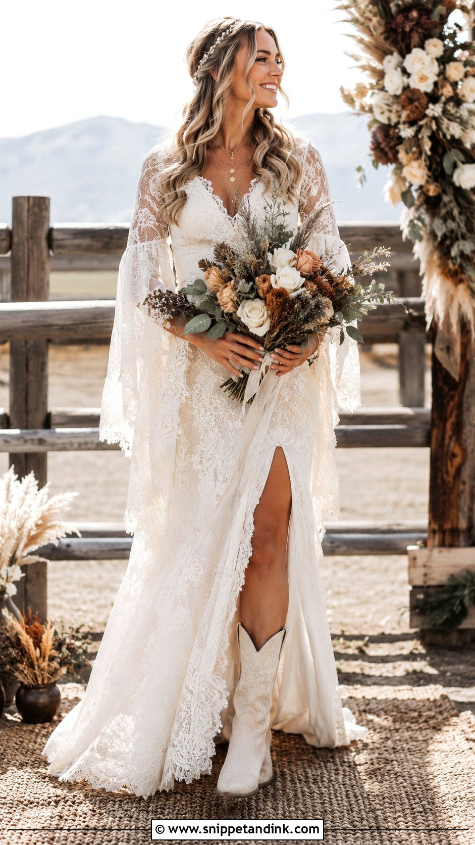 Boho Wedding Dress With Boots - Snippet and Ink - 30 Boho Wedding Dress Ideas