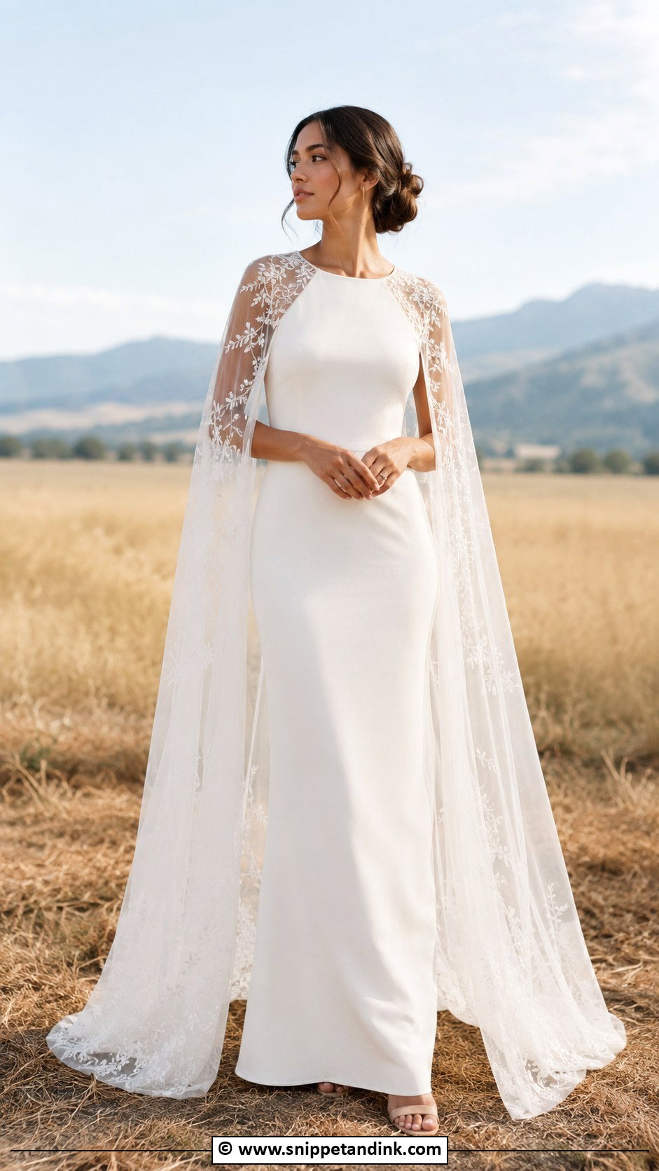 Boho Wedding Dress With Cape - Snippet and Ink - 30 Boho Wedding Dresses
