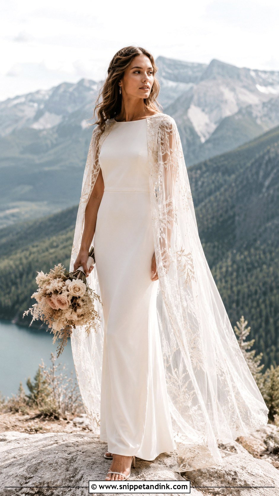 Boho Wedding Dress With Cape - Snippet and Ink - 25 Boho Romantic Wedding Dress Ideas