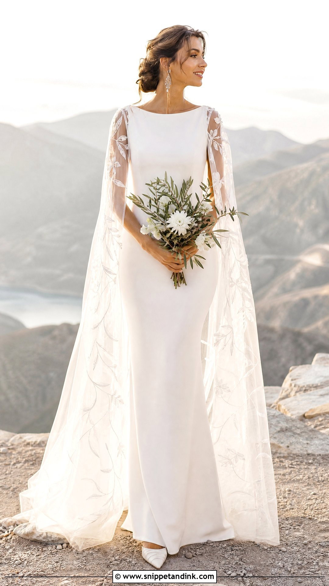 Boho Wedding Dress With Cape Sleeves - Snippet and Ink - 20 Hobo Wedding Dress Ideas