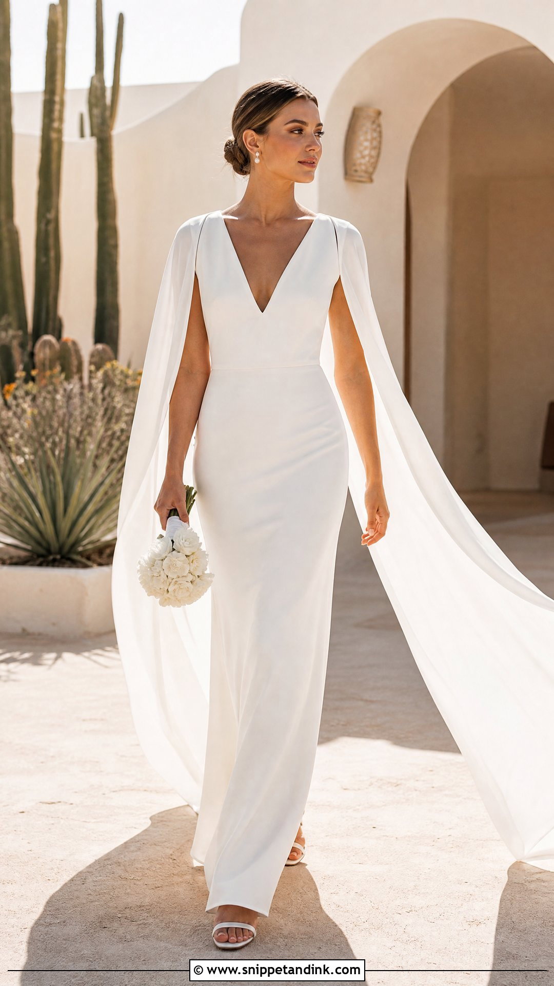 Boho Wedding Dress With Cape Sleeves - Snippet and Ink - 20 Wedding Dress Inspiration Boho Ideas