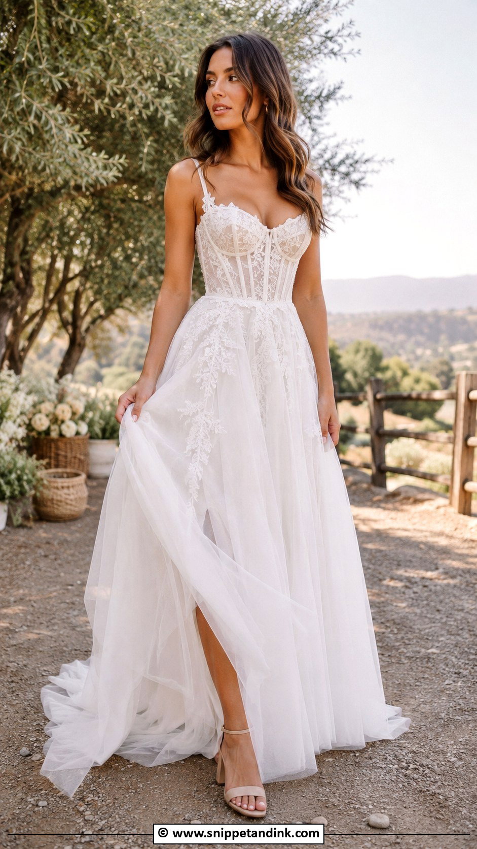 Boho Wedding Dress With Corset Bodice - Snippet and Ink - 25 Boho Chic Wedding Dress Ideas