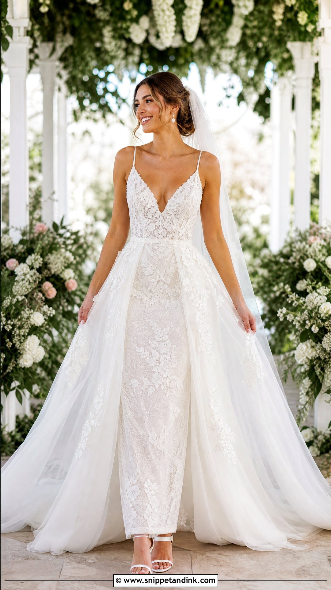Boho Wedding Dress With Detachable Overskirt - Snippet and Ink - 25 Boho Whimsical Wedding Dress Ideas