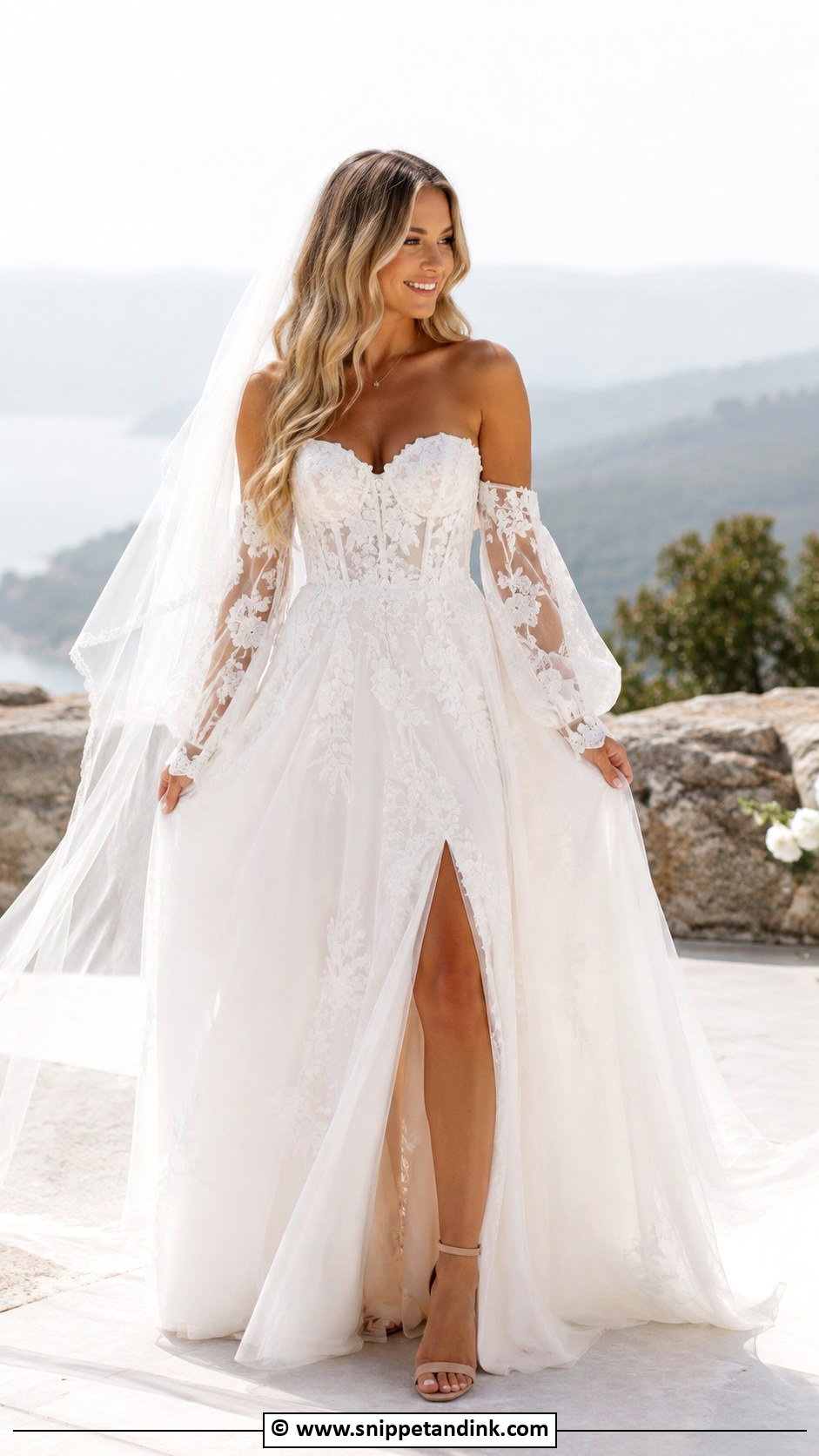 Boho Wedding Dress With Detachable Sleeves - Snippet and Ink - 30 Boho Wedding Dresses