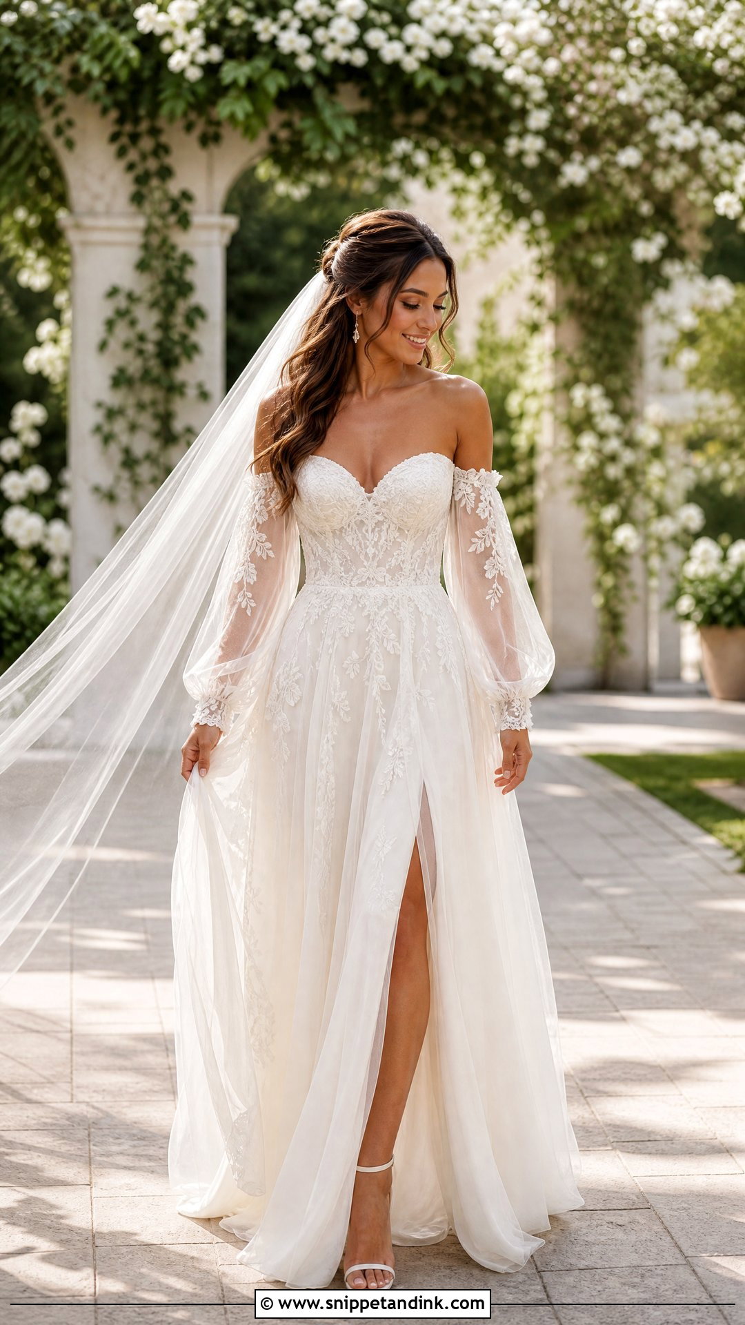 Boho Wedding Dress With Detachable Sleeves - Snippet and Ink - 25 Boho Whimsical Wedding Dress Ideas