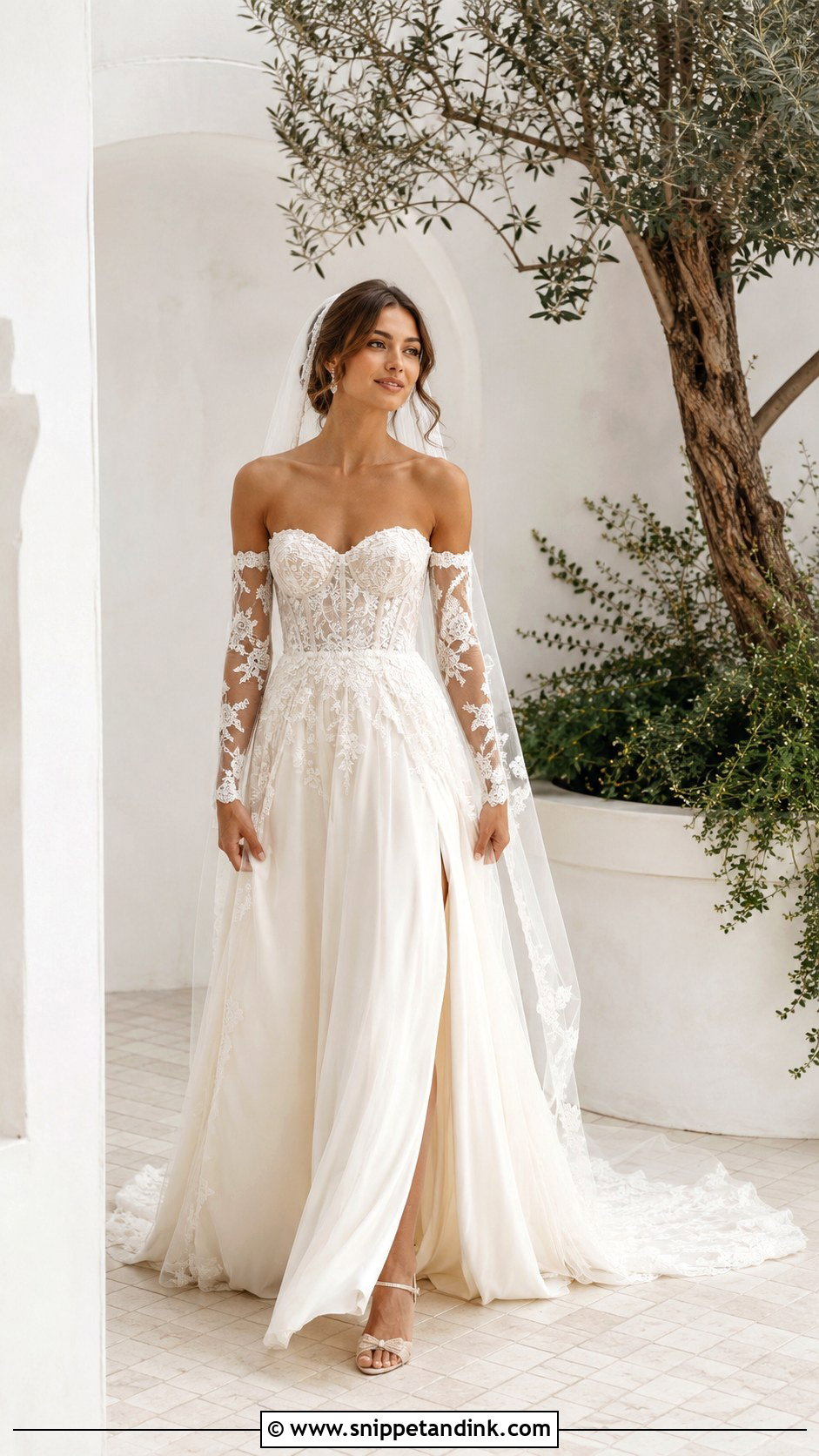 Boho Wedding Dress With Detachable Sleeves - Snippet and Ink - 25 Boho Style Wedding Dress Ideas