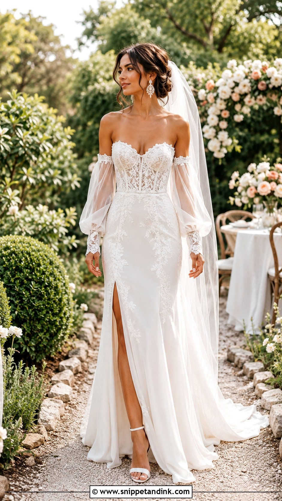 Boho Wedding Dress With Detachable Sleeves - Snippet and Ink - 25 Boho Romantic Wedding Dress Ideas