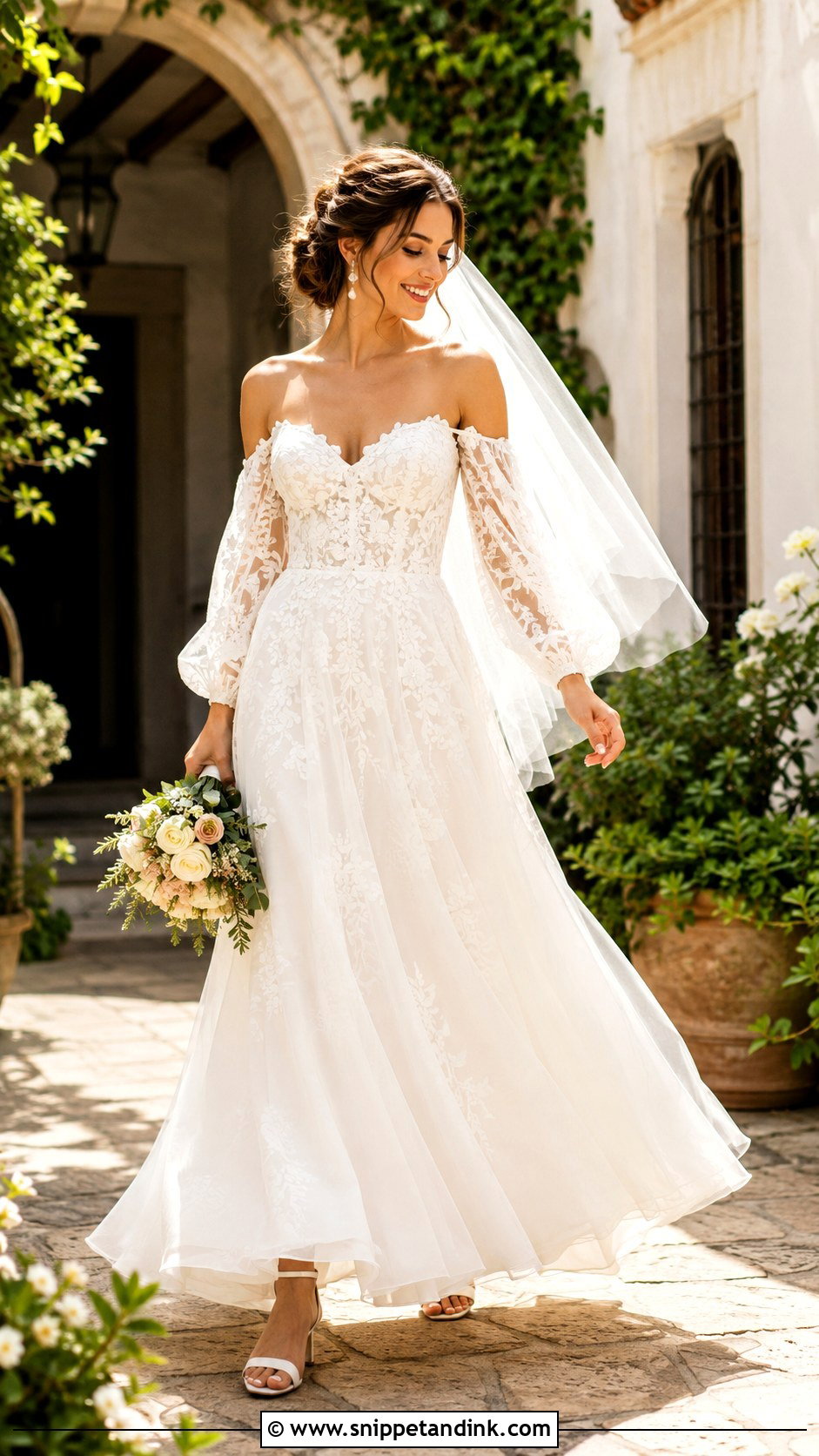 Boho Wedding Dress With Detachable Sleeves - Snippet and Ink - 20 Bohem Wedding Dress Ideas