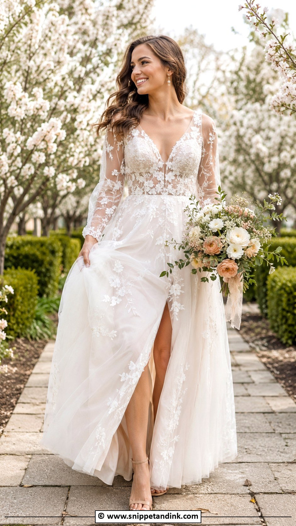 Boho Wedding Dress With Floral Embroidery - Snippet and Ink - 25 Boho Chic Wedding Dress Ideas