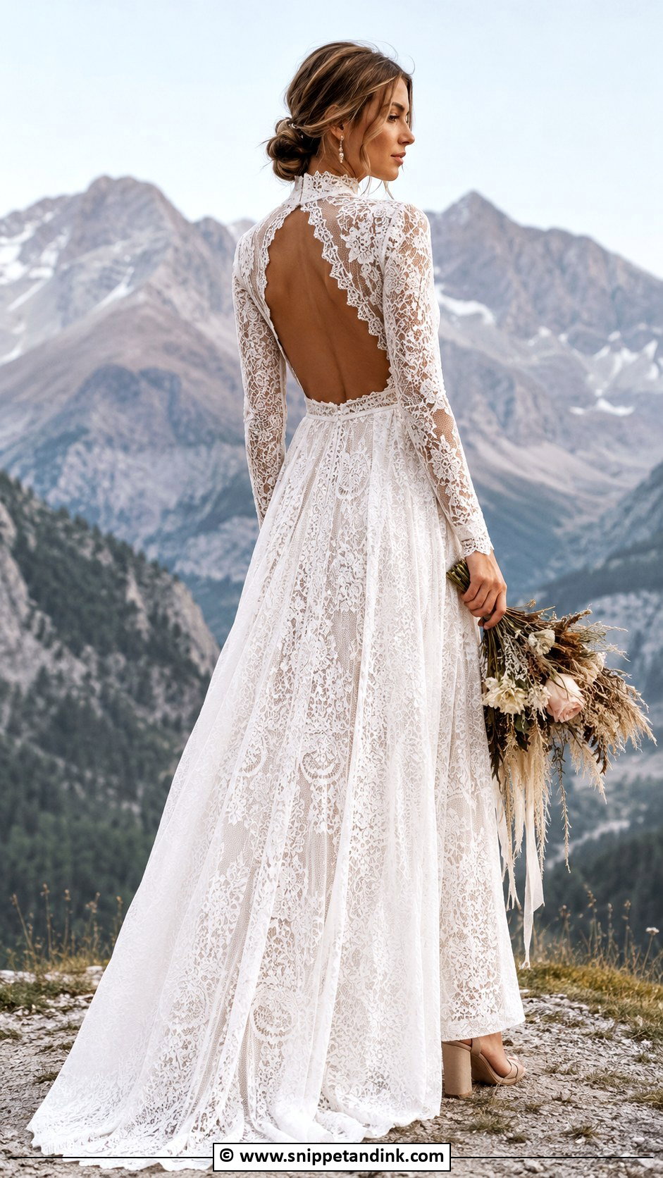 Boho Wedding Dress With High Neck - Snippet and Ink - 25 Boho Chic Wedding Dress Ideas