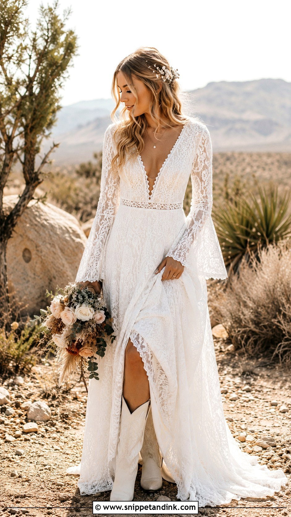 Boho Wedding Dress With Long Sleeves - Snippet and Ink - 25 Wedding Dress with Long Sleeves