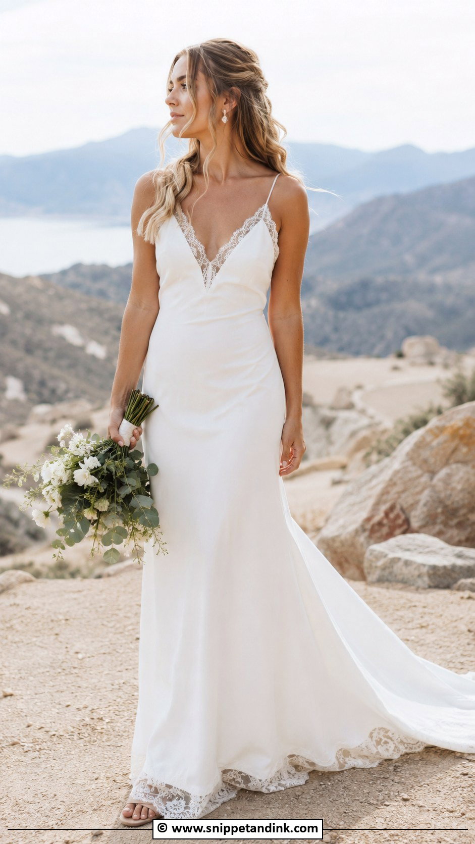 Boho Wedding Dress With Minimal Lace - Snippet and Ink - 30 Boho Wedding Dresses