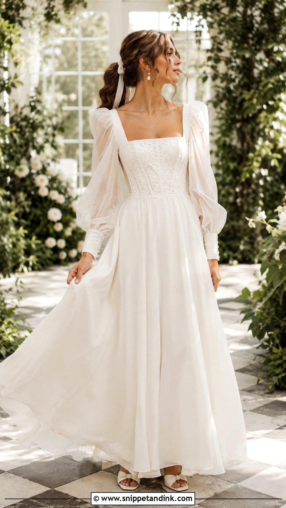 Boho Wedding Dress With Puff Sleeves - Snippet and Ink - 20 Boho Vintage Wedding Dress Ideas