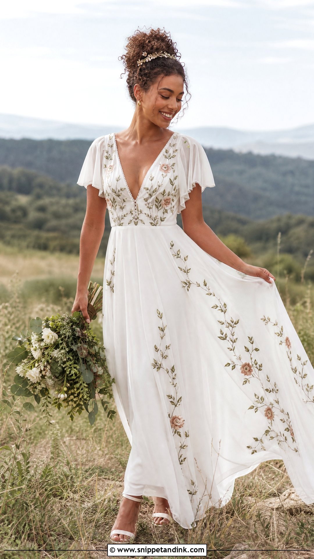 Boho Wedding Dress With Rose Vines - Snippet and Ink - 20 Wedding Dress with Roses Ideas