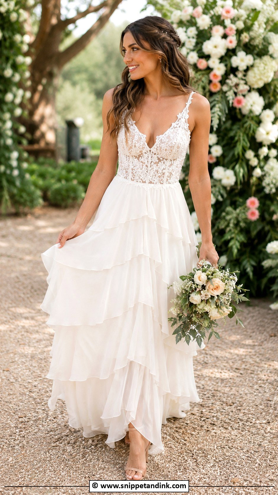 Boho Wedding Dress With Ruffle Skirt - Snippet and Ink - 25 Boho Chic Wedding Dress Ideas