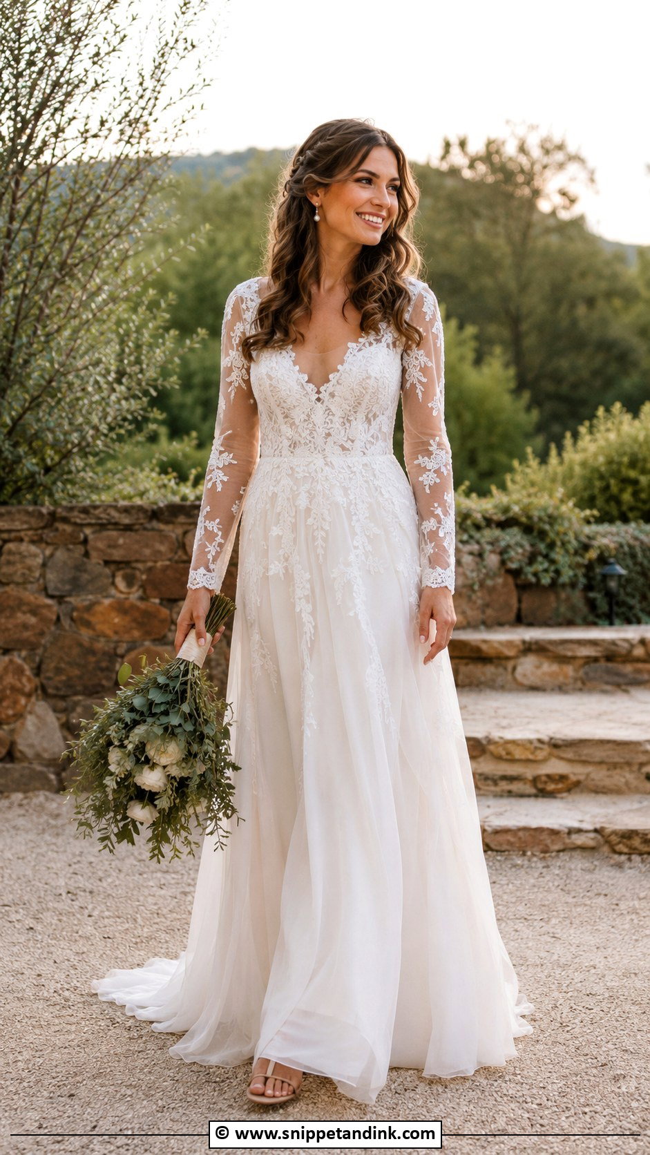 Boho Wedding Dress With Sheer Sleeves - Snippet and Ink - 30 Boho Wedding Dresses