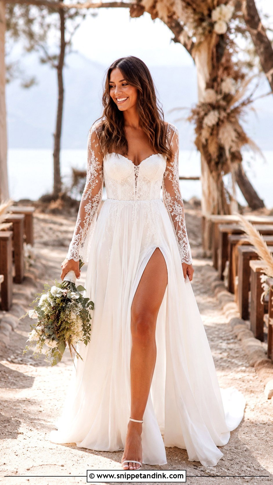 Boho Wedding Dress With Slit - Snippet and Ink - 30 Boho Wedding Dress Ideas