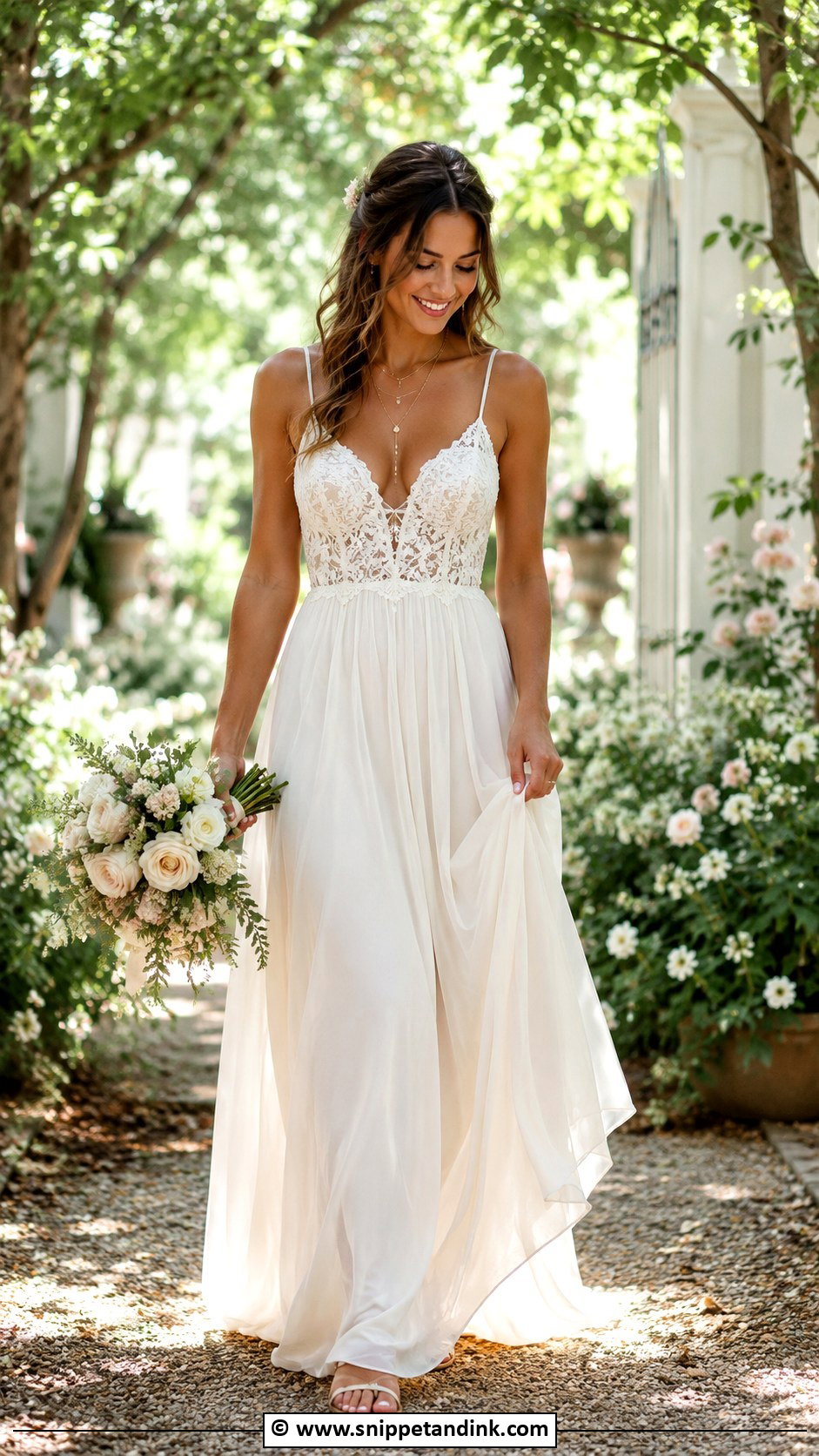 Boho Wedding Dress With Spaghetti Straps - Snippet and Ink - 25 Boho Chic Wedding Dress Ideas