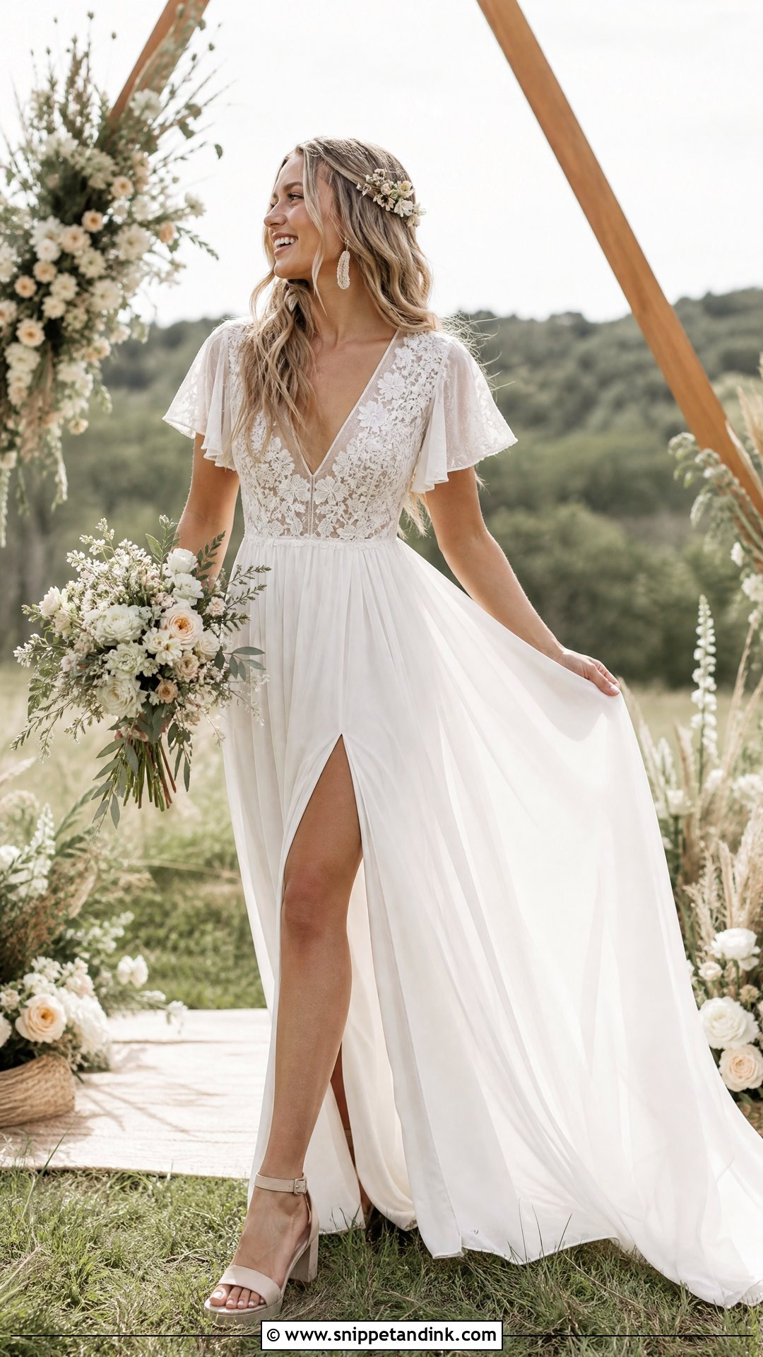 Boho Wedding Dress With Split - Snippet and Ink - 20 Wedding Dress with Split Ideas