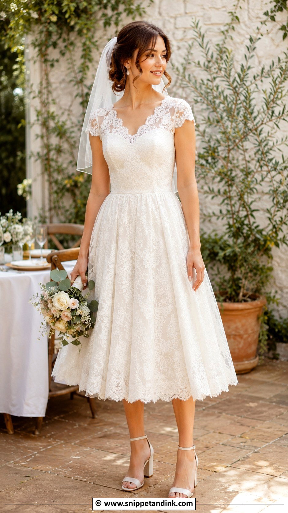 Boho Wedding Dress With Tea Length Skirt - Snippet and Ink - 30 Boho Wedding Dresses