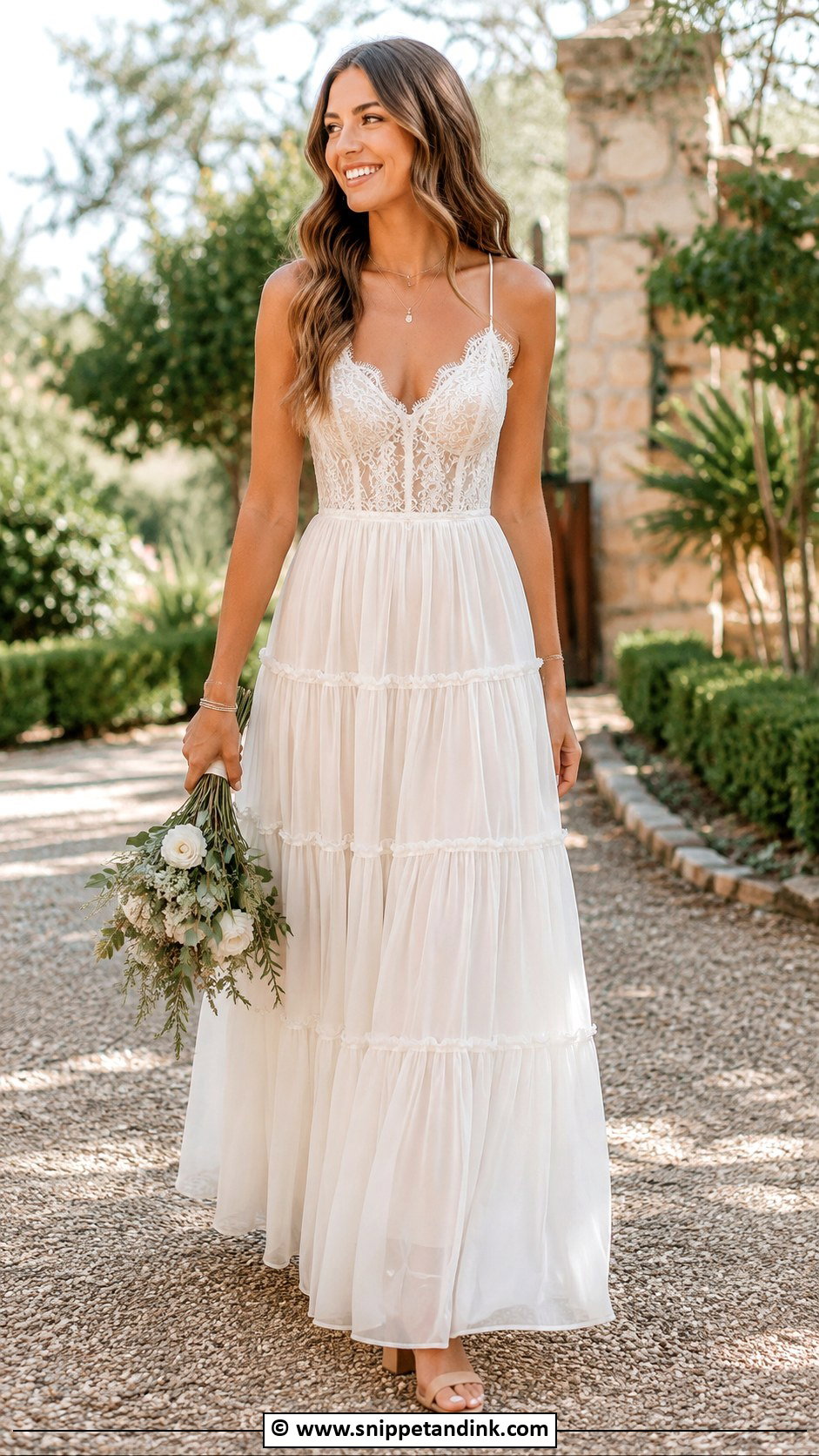Boho Wedding Dress With Tiered Skirt - Snippet and Ink - 30 Boho Wedding Dresses