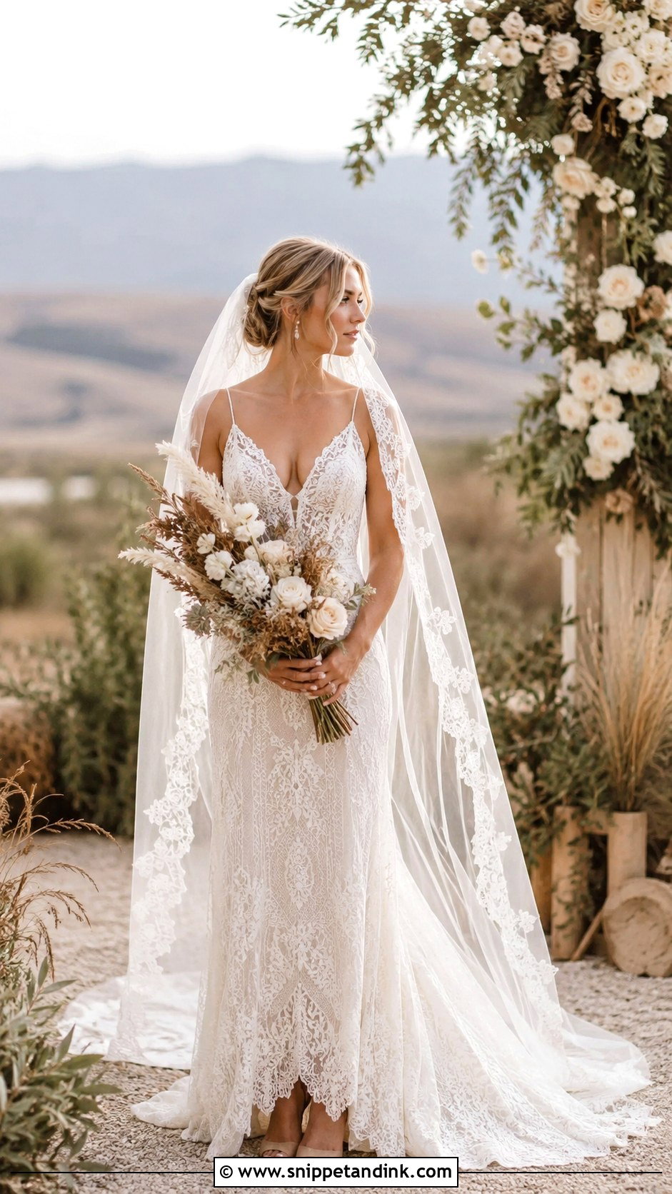 Boho Wedding Dress With Veil - Snippet and Ink - 30 Boho Wedding Dress Ideas