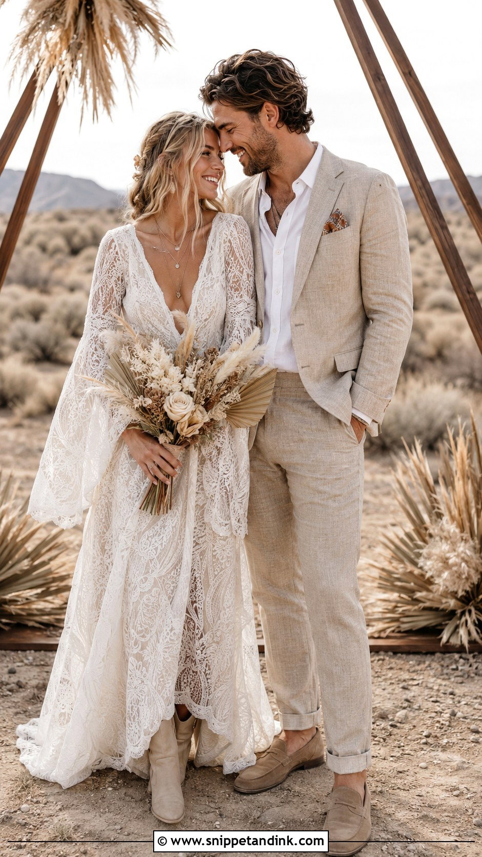 Boho Wedding Outfits - Snippet and Ink - 20 Couple Aesthetic Wedding Outfits
