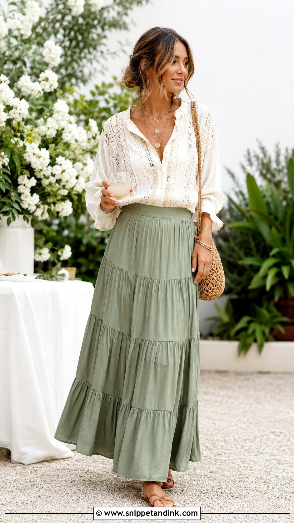 Boho Wedding Shirt With Maxi Skirt - Snippet and Ink - 20 Wedding Shirts Ideas