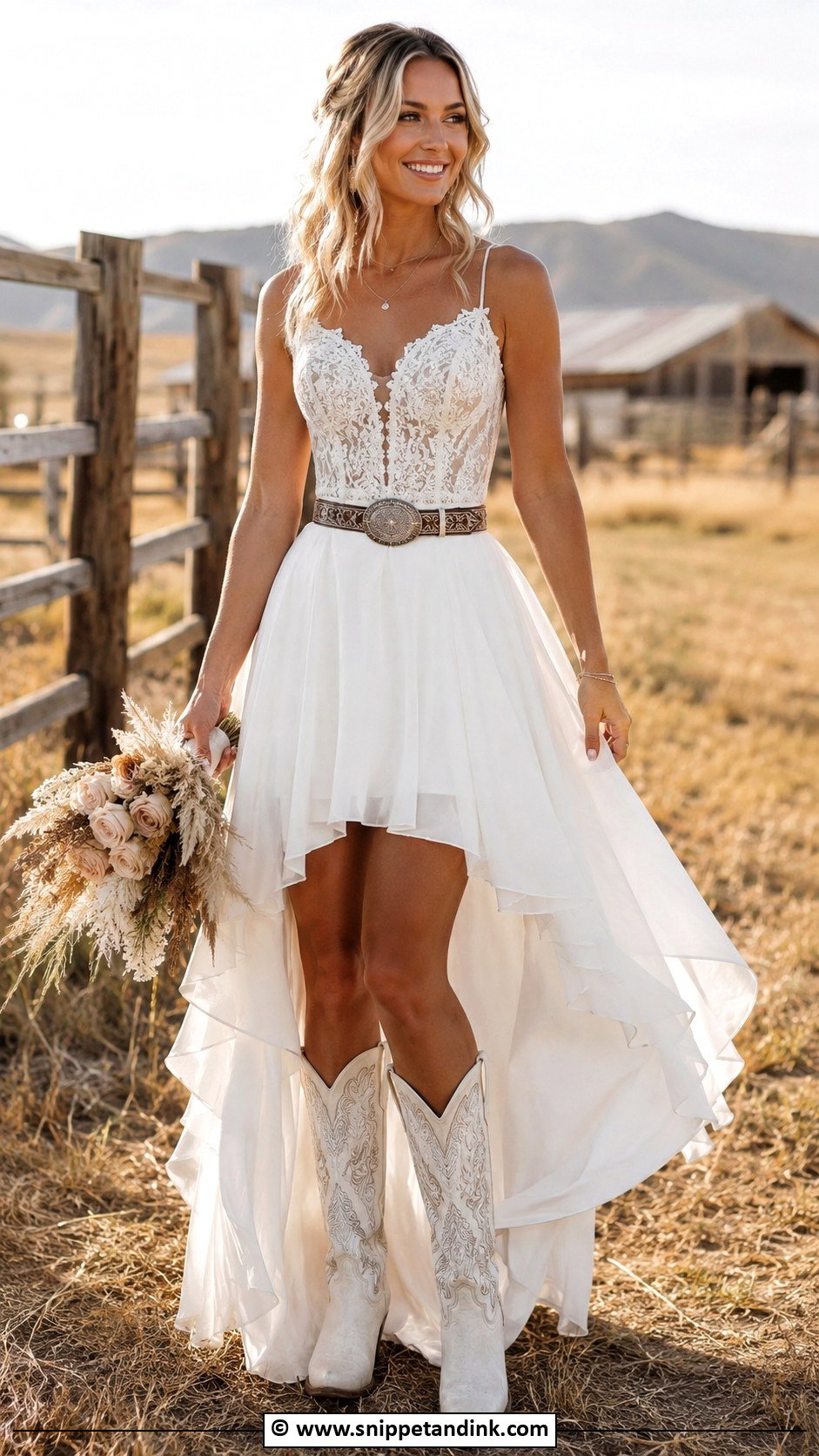 Boho Western Wedding Dress With High Low Hem - Snippet and Ink - 25 Boho Western Wedding Dress Ideas