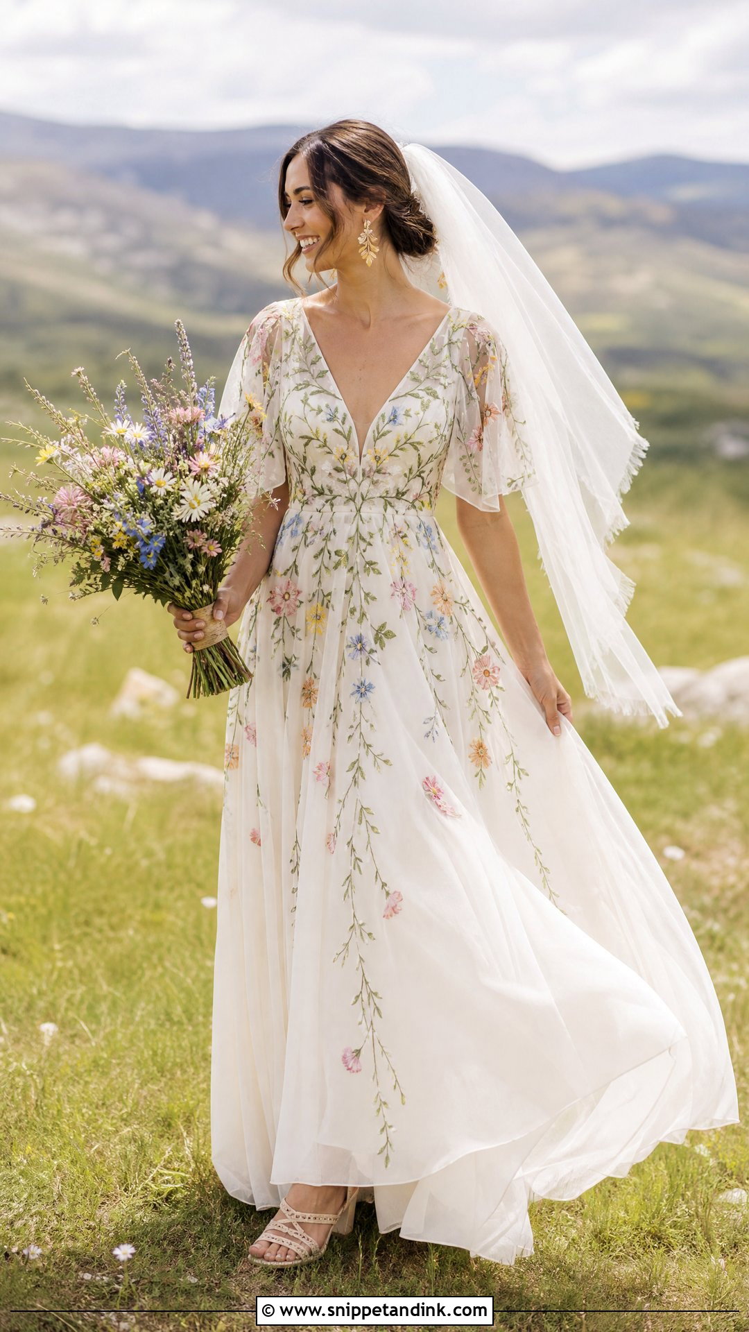 Boho Wildflower Wedding Dress - Snippet and Ink - 25 Flowers Wedding Dresses
