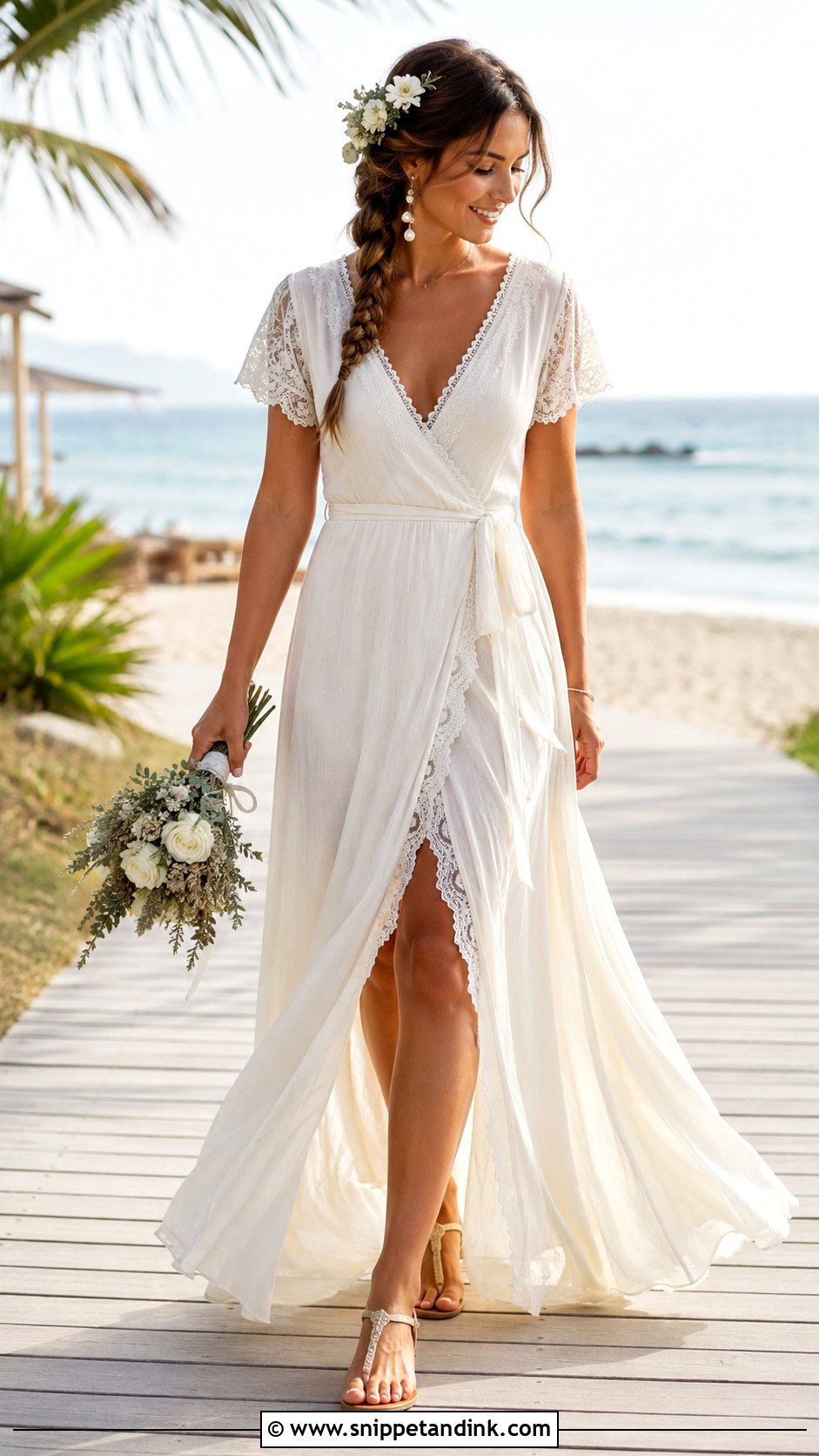 Boho Wrap Beach Wedding Dress - Snippet and Ink - 25 Beachy Wedding Dress Boho Ideas