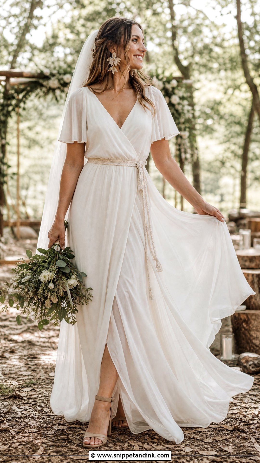 Boho Wrap Wedding Dress - Snippet and Ink - 20 Wrap Wedding Dress Ideas