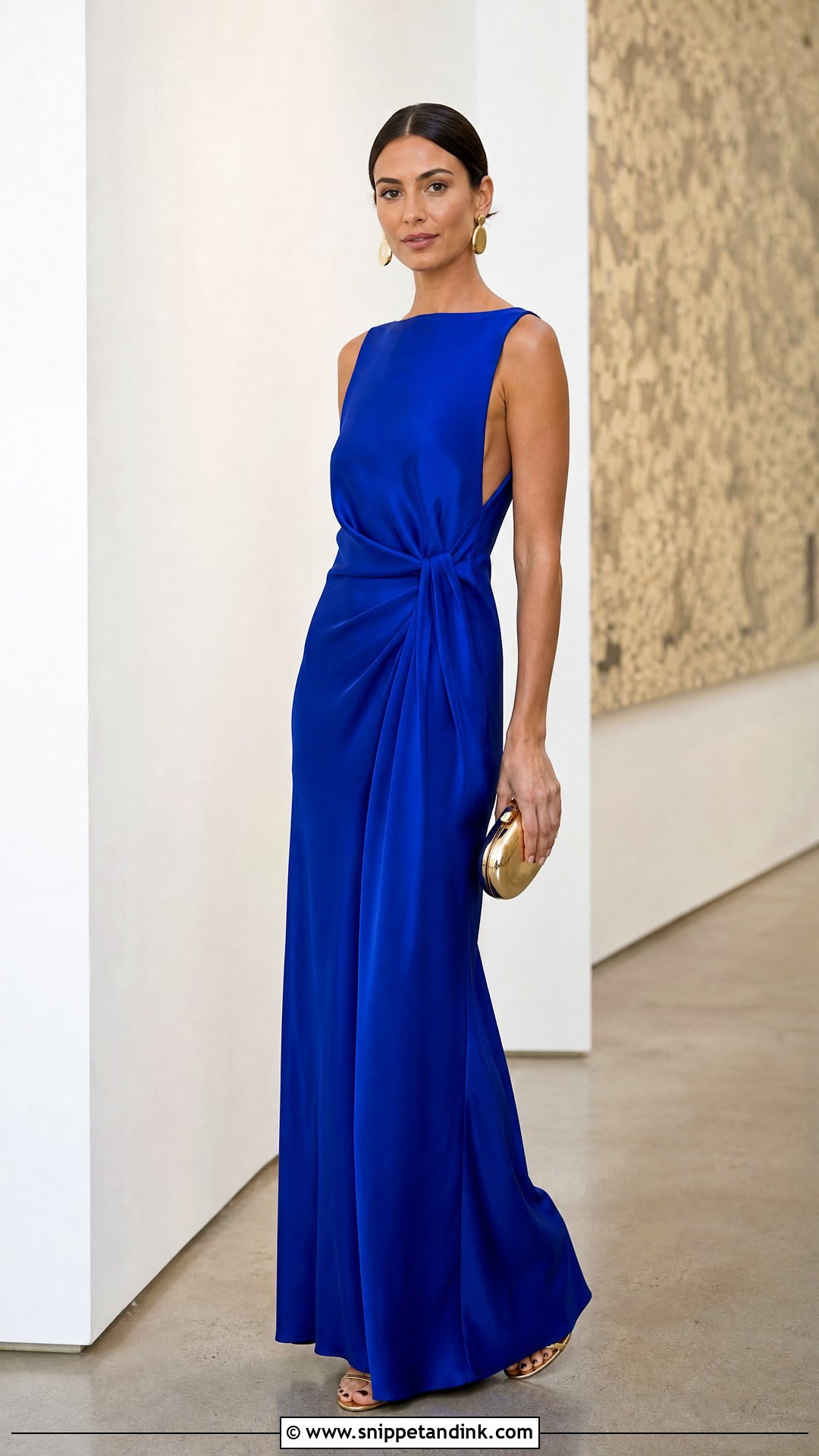 Bold Color Column Dress Wedding Outfit - Snippet and Ink - 20 Wedding Outfit Aesthetic Ideas