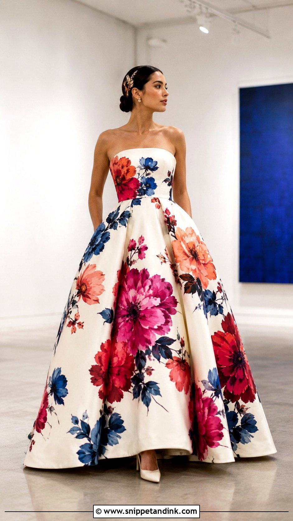 Bold Floral Print Wedding Dress - Snippet and Ink - 20 Floral Print Wedding Dress Ideas