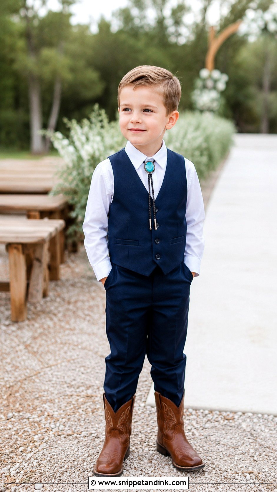 Bolo Tie Ring Bearer Outfit - Snippet and Ink - 20 Western Ring Bearer Outfit Ideas