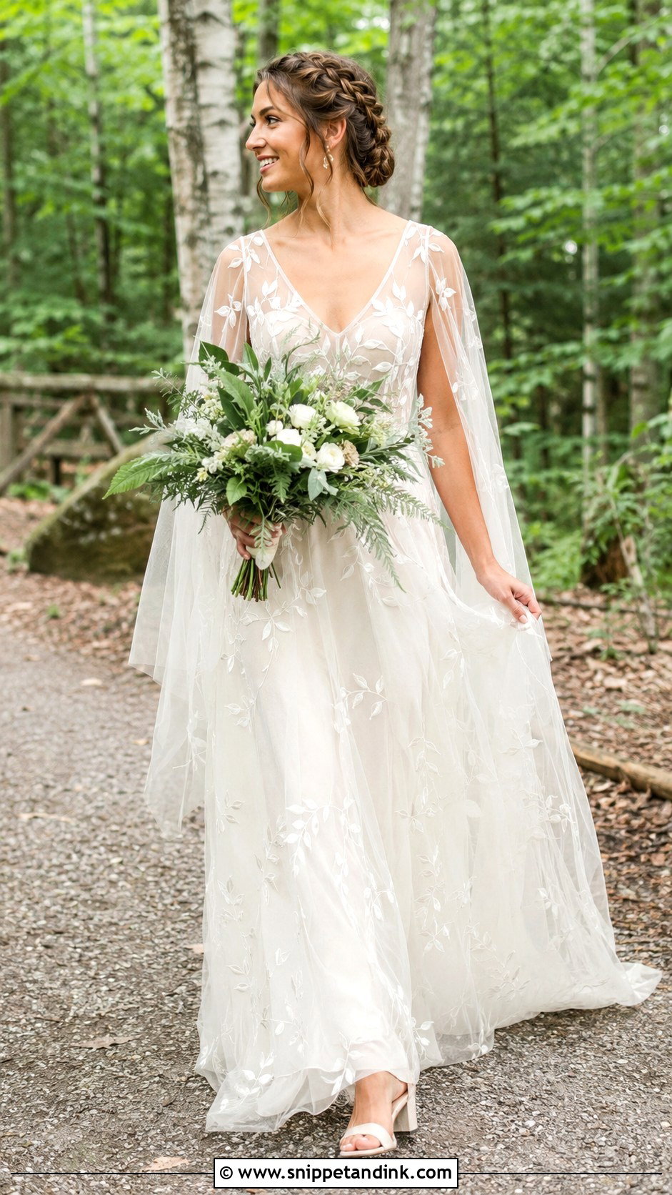 Botanical Applique Boho Wedding Dress - Snippet and Ink - 20 Applique Wedding Dress Ideas