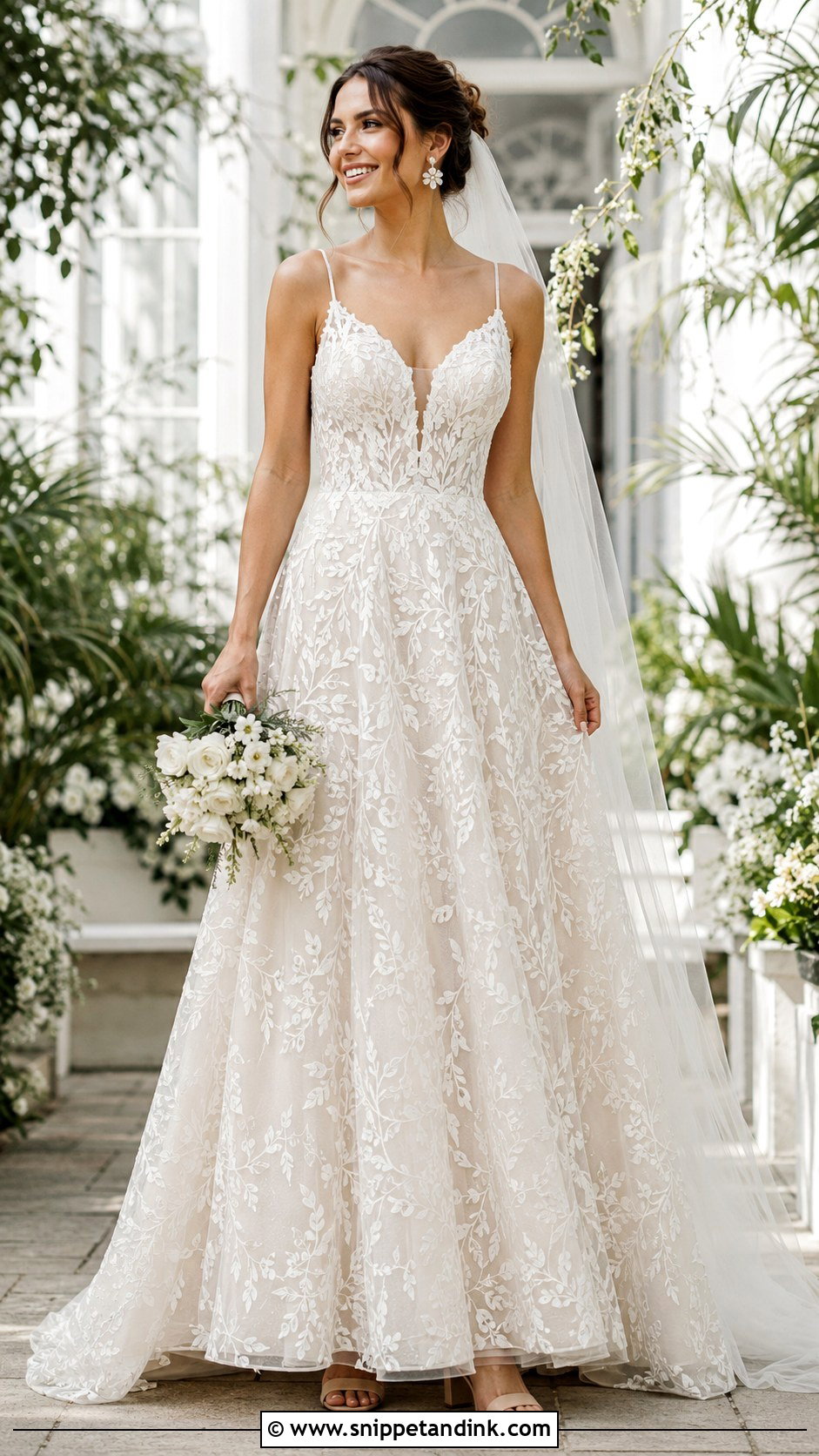 Botanical Lace Wedding Dress - Snippet and Ink - 20 Natural Wedding Dress Ideas