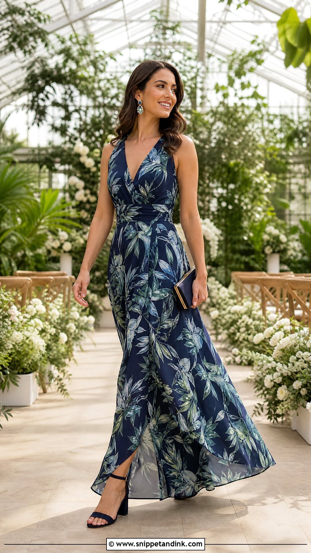 Botanical Maxi Dress Outdoor Wedding Outfit - Snippet and Ink - 20 Outdoor Wedding Outfit Ideas