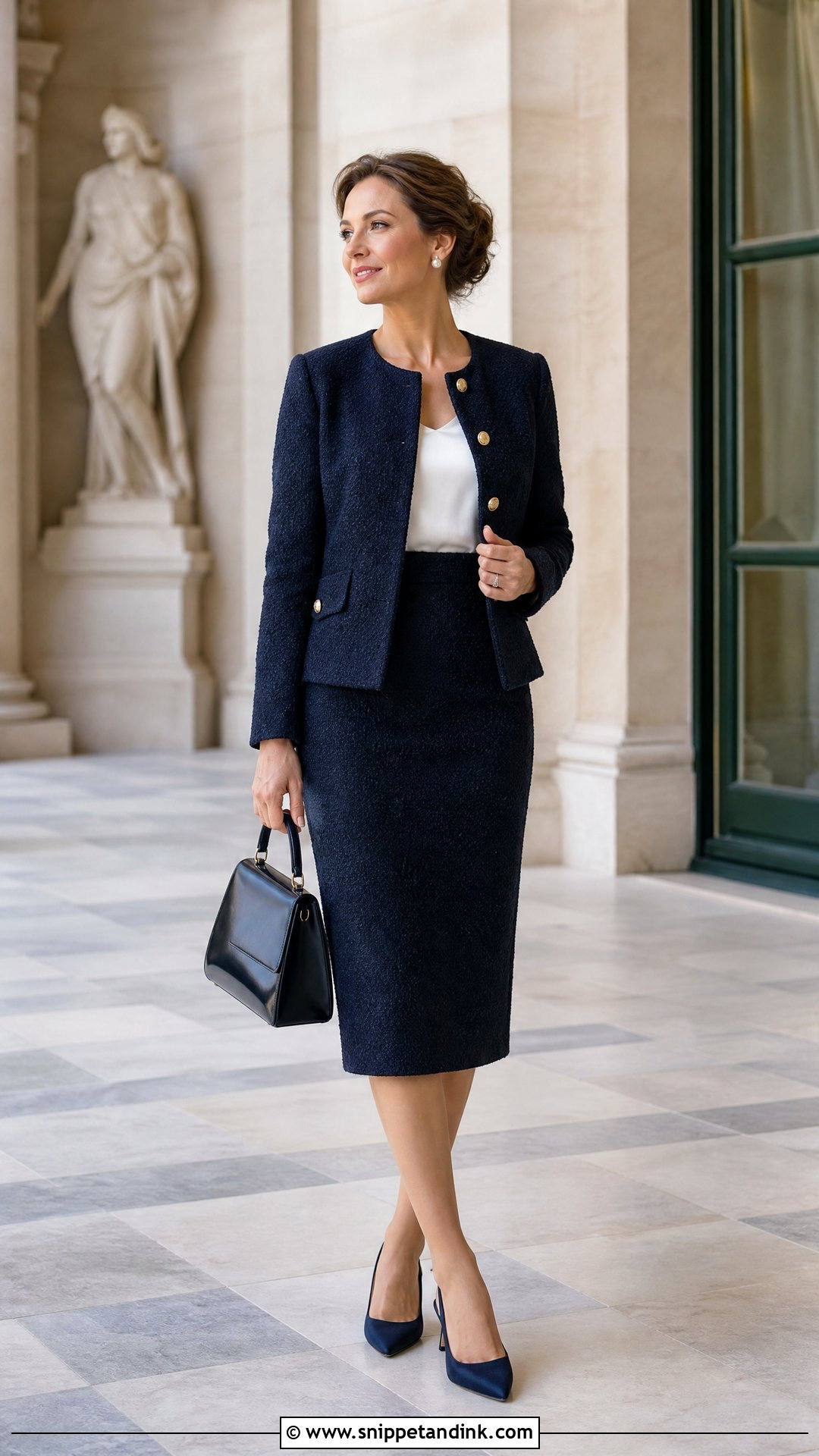 Boucle Skirt Wedding Suit - Snippet and Ink - 20 Old Money Wedding Suit Ideas