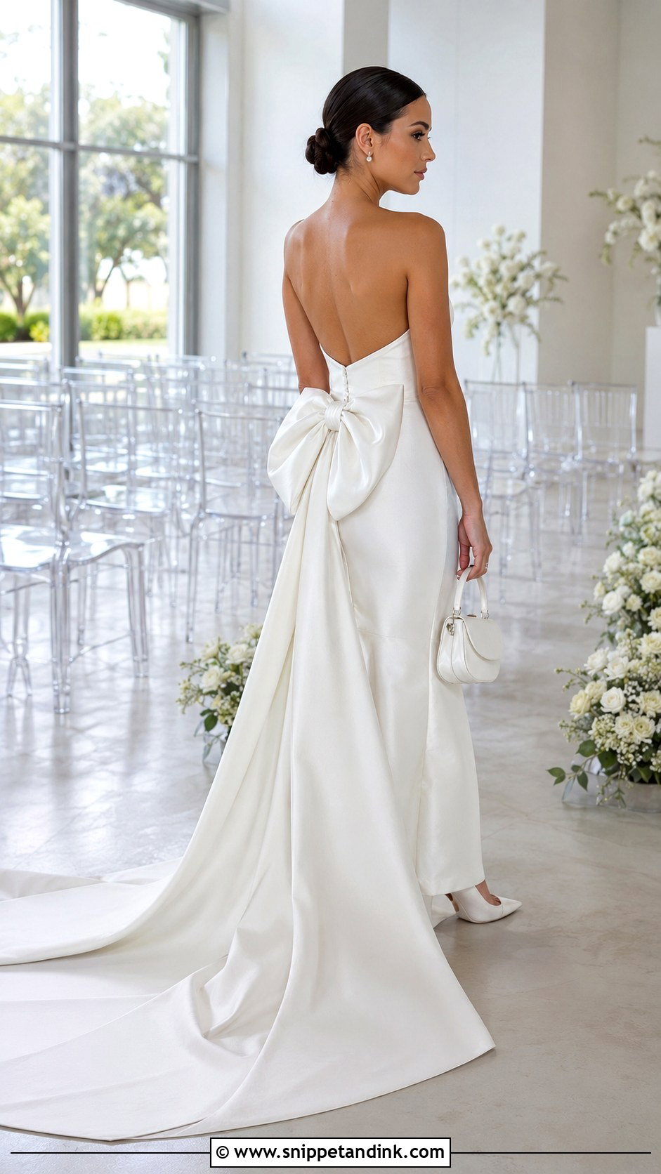 Bow 2in1 Wedding Dress With Detachable Train - Snippet and Ink - 20 2in1 Wedding Dress Ideas