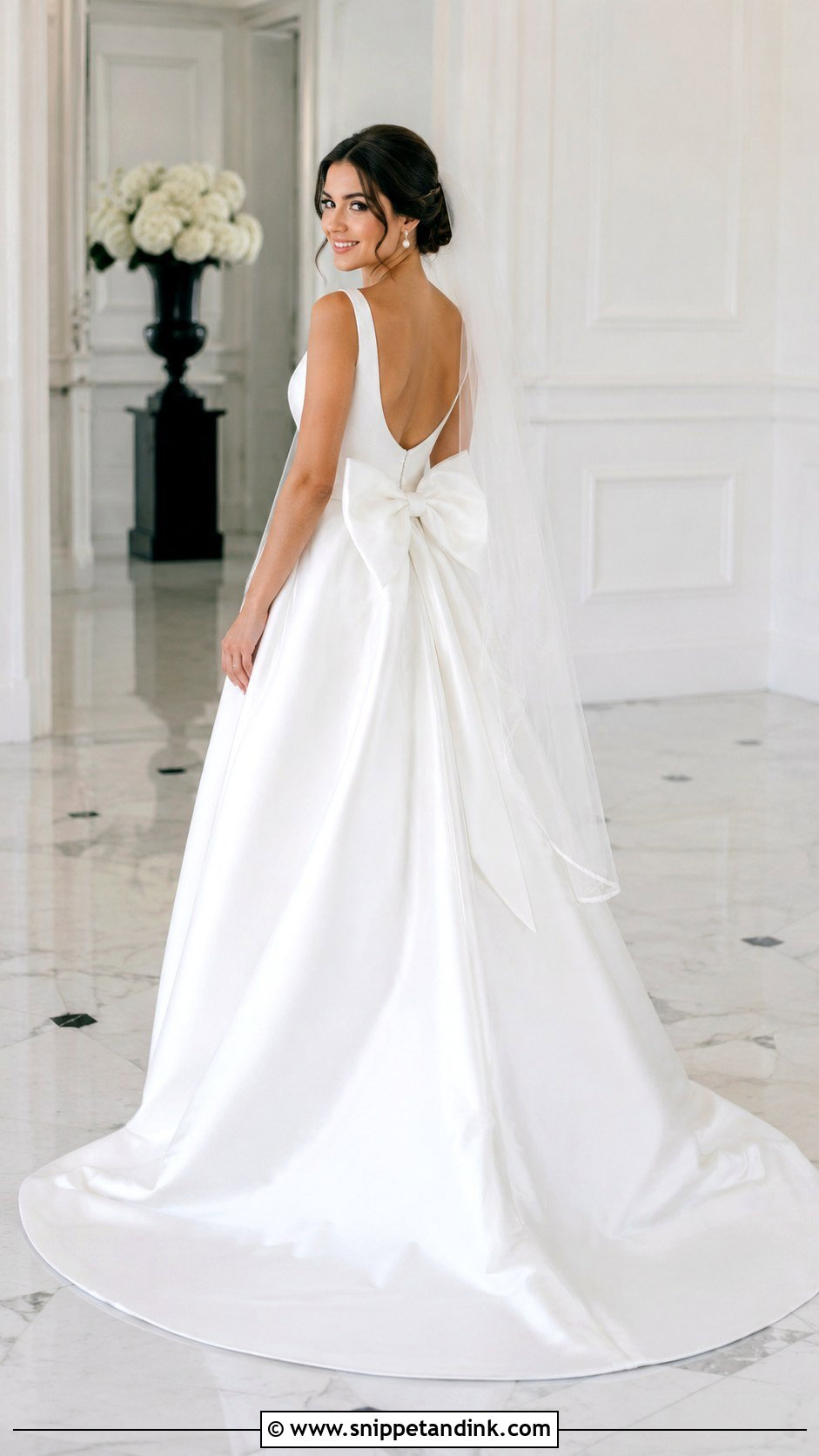 Bow A Line Wedding Dress - Snippet and Ink - 30 Wedding Dresses a Line