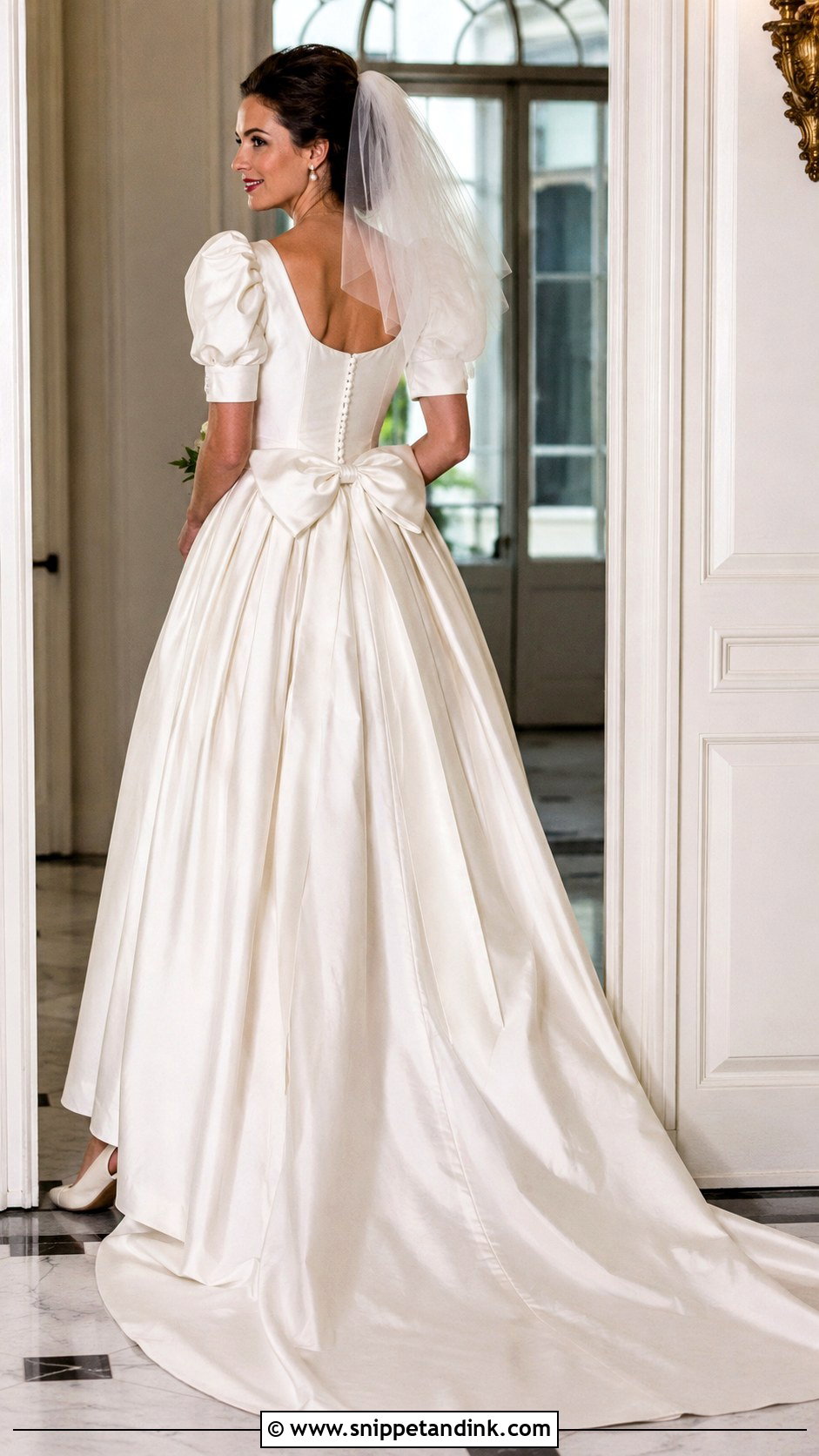 Bow Back 1982 Wedding Dress - Snippet and Ink - 20 1982 Wedding Dresses