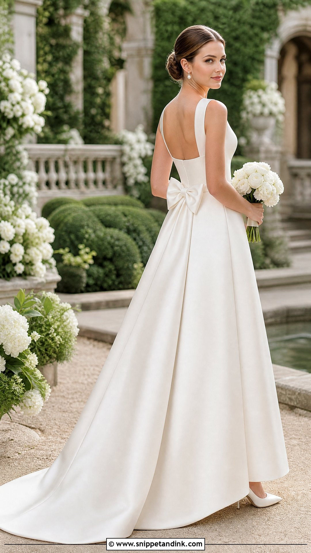 Bow Back A Line Wedding Dress - Snippet and Ink - 20 Simple Aline Wedding Dress Ideas